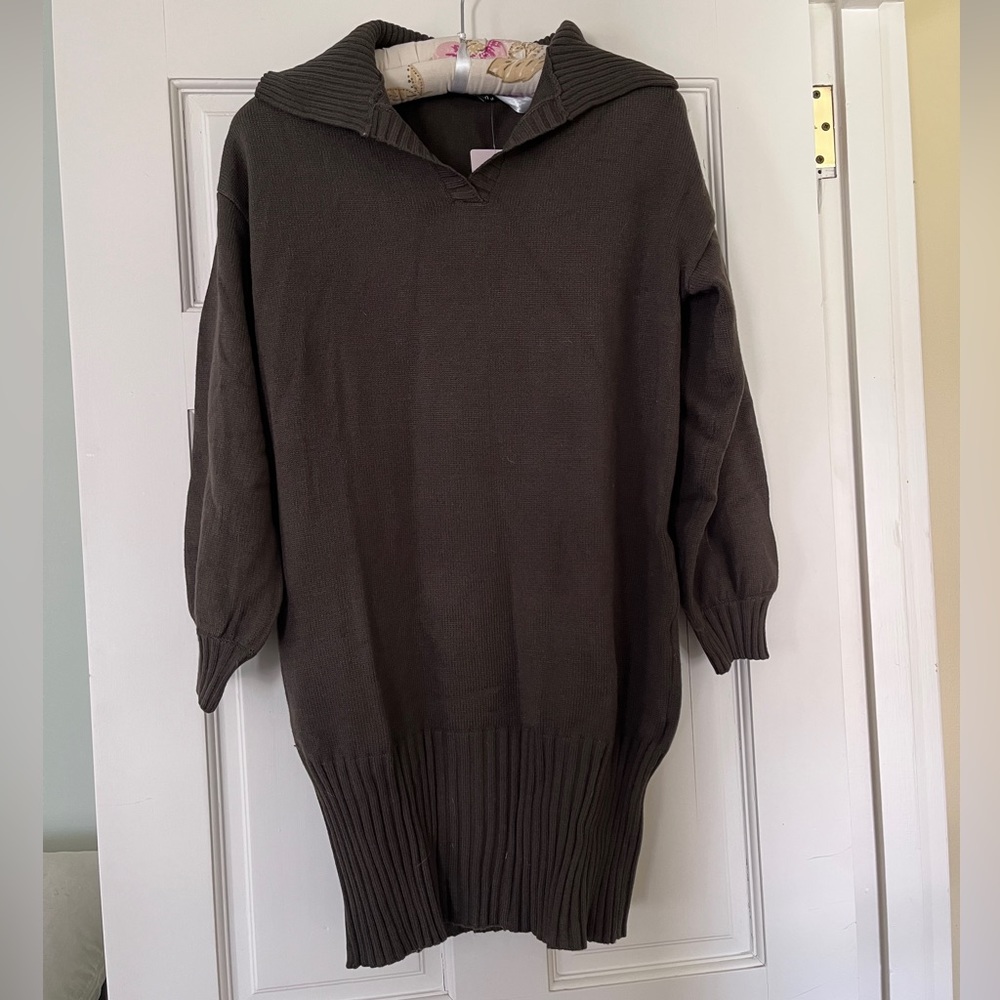Olive Colored Sweater Dress